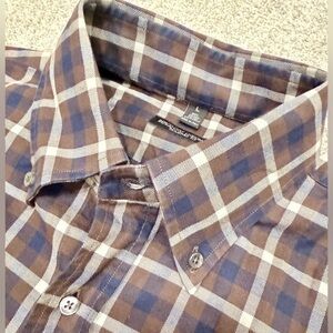 EUC⚡️Bergdorf Goodman Tailored Fit Plaid Shirt Large Made in Italy 🇮🇹